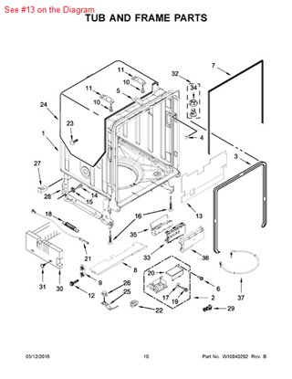 Picture of Whirlpool PAD-INS - Part# W10380173