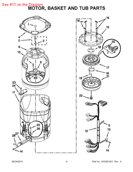 Picture of Whirlpool TUB-OUTER - Part# W10381077