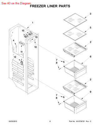 Picture of Whirlpool SHELF-GLAS - Part# W10393383