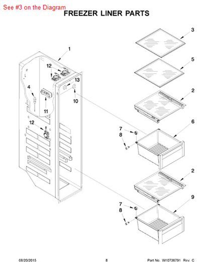 Picture of Whirlpool SHELF-GLAS - Part# W10393383