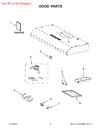 Picture of Whirlpool SWTCH-ROTR - Part# W10395074