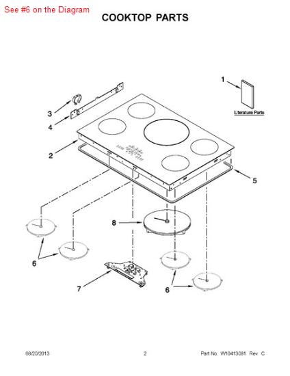 Picture of Whirlpool HOTPLATE - Part# W10396548