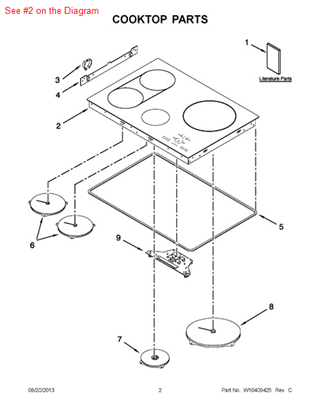 Picture of Whirlpool COOKTOP - Part# W10396621