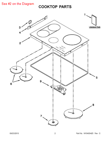 Picture of Whirlpool COOKTOP - Part# W10396621
