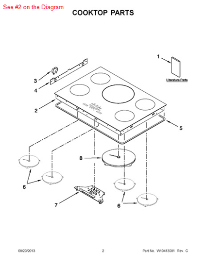 Picture of Whirlpool COOKTOP - Part# W10396765