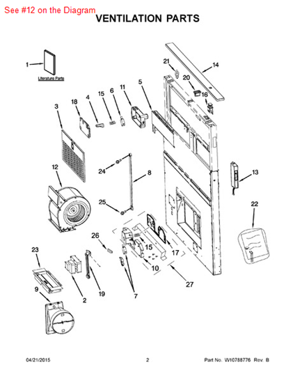 Picture of Whirlpool BLOWER-FAN - Part# W10398250
