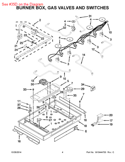 Picture of Whirlpool IGNTR-SURF - Part# W10398577