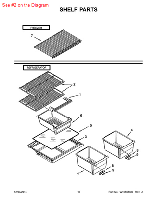 Picture of Whirlpool SHELF-WIRE - Part# W10401588