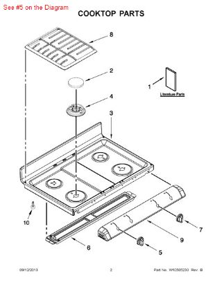 Picture of Whirlpool KNOB - Part# W10415451