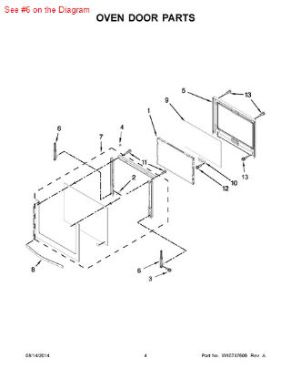 Picture of Whirlpool HINGE-DOOR - Part# W10419876