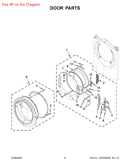 Picture of Whirlpool WINDOW - Part# W10424945