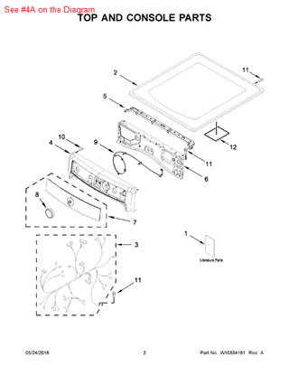 Picture of Whirlpool CONSOLE - Part# W10433206