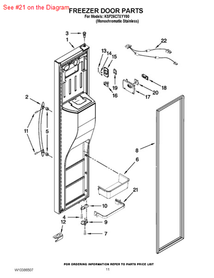 Picture of Whirlpool BIN-FRAME - Part# W10439018