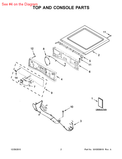 Picture of Whirlpool CNSL SHELL - Part# W10446407