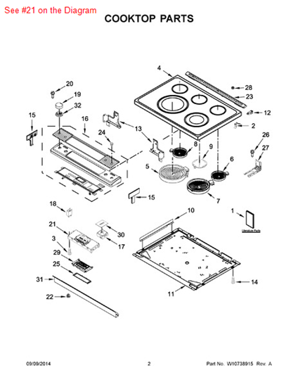 Picture of Whirlpool CNTRL-ELEC - Part# W10453973