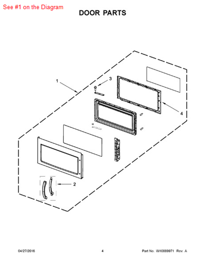 Picture of Whirlpool DOOR/MW - Part# W10468668