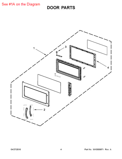 Picture of Whirlpool DOOR/MW - Part# W10468669