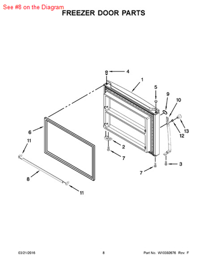 Picture of Whirlpool TRIM-DOOR - Part# W10469910