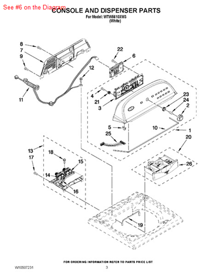 Picture of Whirlpool CNTRL-ELEC - Part# W10480123