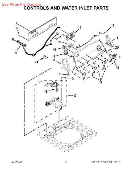 Picture of Whirlpool CNTRL-ELEC - Part# W10480287
