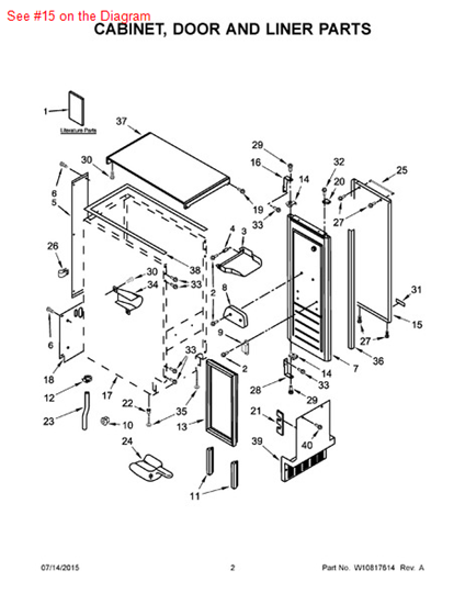 Picture of Whirlpool WRAP-DOOR - Part# W10489152