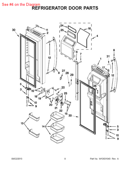 Picture of Whirlpool DOOR-ICE - Part# W10492470