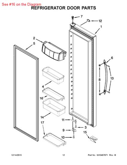 Picture of Whirlpool BIN-FRAME - Part# W10494333
