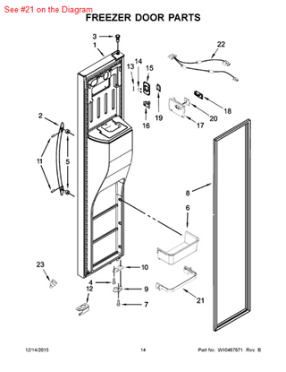 Picture of Whirlpool BIN-FRAME - Part# W10494336