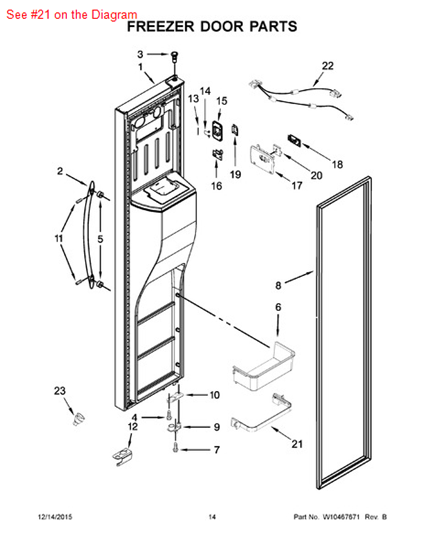 Picture of Whirlpool BIN-FRAME - Part# W10494336