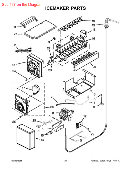Picture of Whirlpool DOOR-ICE - Part# W10504754