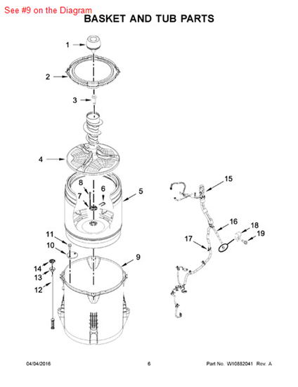 Picture of Whirlpool TUB-OUTER - Part# W10512161