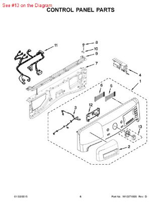 Picture of Whirlpool KNOB - Part# W10514146