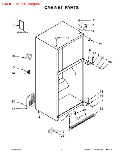 Picture of Whirlpool BUTTON-PLG - Part# W10520307