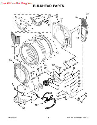 Picture of Whirlpool SEAL - Part# W10521122