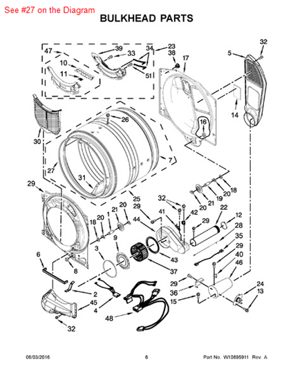 Picture of Whirlpool SEAL - Part# W10521122