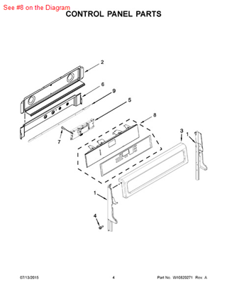 Picture of Whirlpool SWTCH-MEMB - Part# W10528782