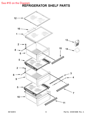 Picture of Whirlpool PAN-MEAT - Part# W10531080