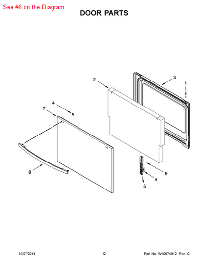 Picture of Whirlpool HINGE-DOOR - Part# W10535789
