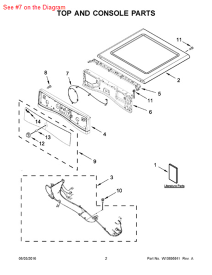 Picture of Whirlpool HARNS-WIRE - Part# W10540654