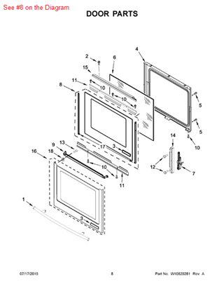 Picture of Whirlpool GLASS-DOOR - Part# W10541892