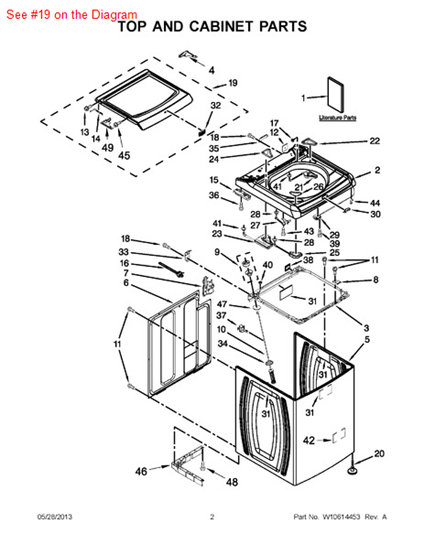 Picture of Whirlpool LID - Part# W10550320