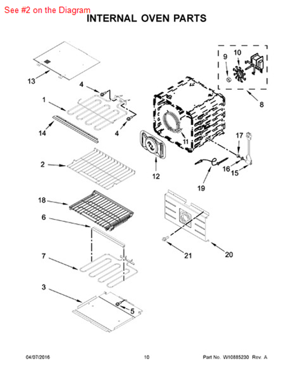 Picture of Whirlpool RACK-OVEN - Part# W10554529