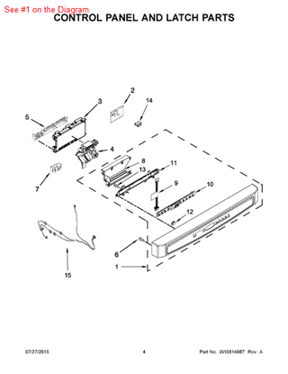 Picture of Whirlpool PANEL-CNTL - Part# W10562076
