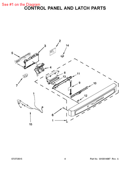 Picture of Whirlpool PANEL-CNTL - Part# W10562076