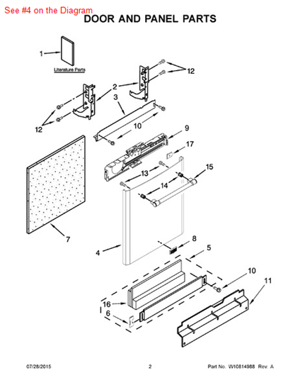 Picture of Whirlpool PANEL - Part# W10562144