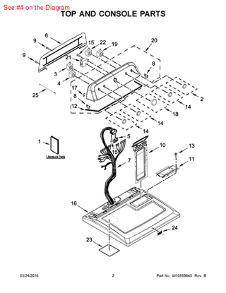 Picture of Whirlpool SWTCH-TEMP - Part# W10562712