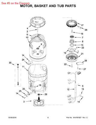 Picture of Whirlpool NUT-SPANER - Part# W10564013