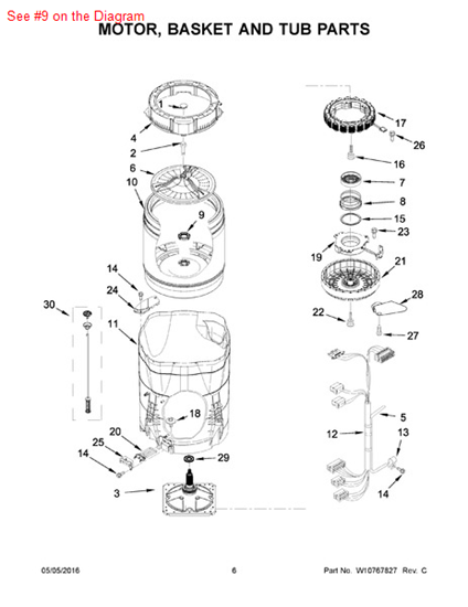 Picture of Whirlpool NUT-SPANER - Part# W10564013