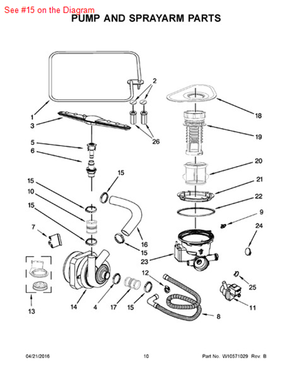 Picture of Whirlpool CLAMP - Part# W10567646