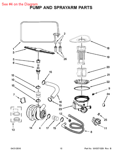 Picture of Whirlpool CLAMP - Part# W10567647